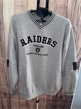 Vintage Oakland Raiders NFL Sweatshirt XL Gray Spellout Pullover